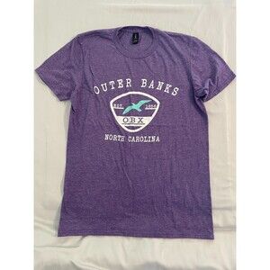 Anvil Outer Banks T Shirt Womens Size Medium Purple Short Sleeve OBX NC